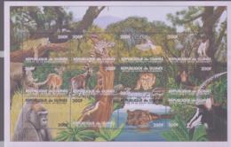 WILDLIFE - GUINEE REP -  WILD ANIMALS SHEETLET OF 12  MINT NEVER HINGED - Altri