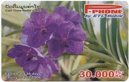 Laos - ETL - P-Phone - Flower #4, Exp.31.12.2006, Remote Mem. 30.000₭, Used - Laos