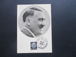 3.Reich 1939 Propagandakarte Adolf Hitler Männer Der Zeit Mit Sonderstempel Kassel Großdeutscher Reichskriegertag - Briefe U. Dokumente