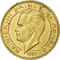 Monnaie, Monaco, Rainier III, 20 Francs, Vingt, 1951, TB+, Aluminum-Bronze - 1949-1956 Francos Antiguos