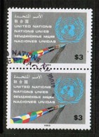 UNITED NATIONS   Scott # 446 VF USED PAIR (Stamp Scan # 563) - Oblitérés