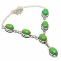 4148 - Collana In Argento Sterling 925 Con  Turchese Verde Rame (misura 18 ) - Necklaces/Chains