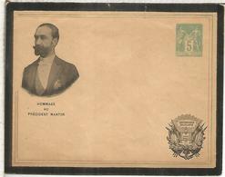 FRANCIA ENTERO POSTAL HOMMAGE AU PRESIDENT MARTHYR - Private Stationery