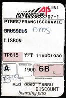 Boarding Pass, Belgium - Aviapartner / Brussels To Lisbo, Portugal - Europe