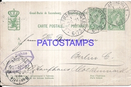 126727 LUXEMBOURG VILLE YEAR 1896 CIRCULATED TO GERMANY POSTAL STATIONERY C/ POSTAGE ADDITIONAL BREAK POSTCARD - Autres & Non Classés