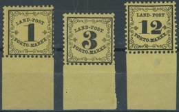 BADEN LP 1-3x **, 1862, 1 - 12 Kr., Postfrischer Prachtsatz Mit Breitem Unterrand - Andere & Zonder Classificatie