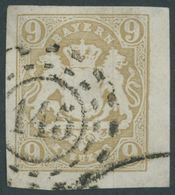 BAYERN 17 O, 1862, 9 Kr. Ockerbraun, Offener MR-Stempel 145, Breitrandig, Pracht - Andere & Zonder Classificatie