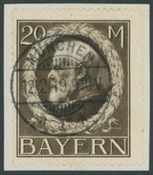 BAYERN 109I BrfStk, 1914, 20 M. Friedensdruck, Kabinettbriefstück, Gepr. Dr. Helbig, Mi. (280.-) - Autres & Non Classés