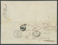 BREMEN 1837, Fuhrmannsbrief Von BREMEN Nach Würzburg, Pracht - Prephilately