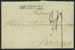 HAMBURG VORPHILA 1781, HAMBOURG, L1 Auf Brief Nach Bordeaux, Feinst - Sonstige & Ohne Zuordnung