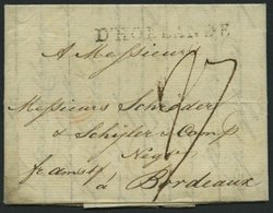 HAMBURG - GRENZÜBERGANGSSTEMPEL 1796, D` HOLLANDE, L1 Auf Brief Nach Bordeaux, Pracht - Prefilatelia