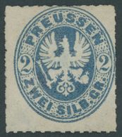 PREUSSEN 17b (*), 1862, 2 Sgr. Preußischblau, Feinst (Gummi Nicht Original), Mi. 500.- - Sonstige & Ohne Zuordnung