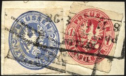 PREUSSEN GAA 16b BrfStk, 1862, 2 Sgr. Hellultramarin, Viereckig Mit 1 Sgr. Rosa Auf Briefstück Mit R3 BERLIN, Pracht, Mi - Other & Unclassified