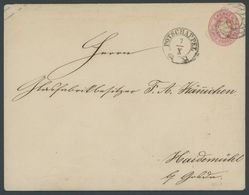 SACHSEN U 21B BRIEF, 1863, 1 Ngr. Rosa, Format B, Mit Nummernstempel 78 (POTSCHAPPEL) Nach Haidemühl, Feinst, Gepr. Rism - Saxe