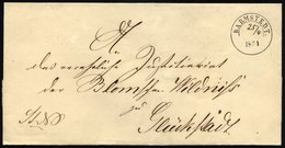 SCHLESWIG-HOLSTEIN BARMSTEDT, K11/2, Datum Handschriftlich, Briefhülle (1851) Nach Glückstadt, Pracht - Prephilately