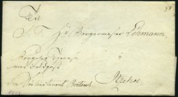 SCHLESWIG-HOLSTEIN 1809, Brief Eines Premierleutnants Aus Kiel An Den Bürgermeister Der Stadt Itzehoe, Pracht - Prephilately