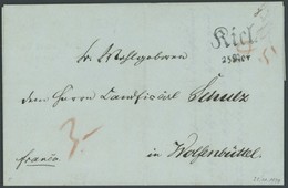 SCHLESWIG-HOLSTEIN 1839, KIEL, L2, Auf Brief Mit Inhalt Nach Wolfenbüttel, Kabinett - Préphilatélie