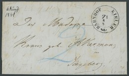 SCHLESWIG-HOLSTEIN 1849, BAHNHOF KIELER Z I, K2 Mit Blauen Taxvermerken Nach Segeberg, Prachtbrief Mit Inhalt - Prephilately