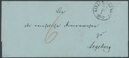 SCHLESWIG-HOLSTEIN 1857, KIELER BAHNHOF Z 1, K1 Und Handschriftliche 6 Auf Briefhülle Nach Segeberg, Pracht - Préphilatélie