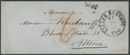 SCHLESWIG-HOLSTEIN 1855, KIELER BAHNHOF Z 2, K1 Und Handschriftliche 6 Auf Kleinem Prachtbrief Nach Altona - Préphilatélie