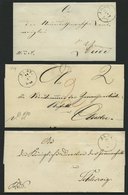 SCHLESWIG-HOLSTEIN PLÖN (1849-67), 4 Verschiedene Briefe Und Ein Postschein, Pracht - Préphilatélie