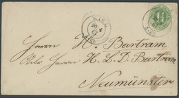 SCHLESWIG-HOLSTEIN 9 BRIEF, 1867, 11/4 S. Olivgrün Auf Brief Von KIEL Nach Neumünster, Feinst - Schleswig-Holstein