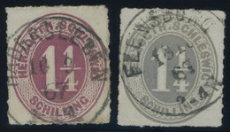 SCHLESWIG-HOLSTEIN 18a,c O, 1867, 11/4 S. Lebhaftrötlichlila Und Mittelgrau, 2 Prachtwerte, Mi. 140.- - Schleswig-Holstein