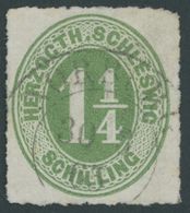 SCHLESWIG-HOLSTEIN 4 O, NORBURG, K2 Auf 11/4 S. Dunkelgelblichgrün, Feinst - Schleswig-Holstein