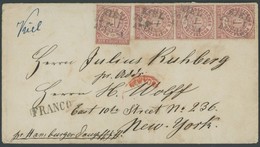 NDP 16 BRIEF, 1865, 1 Gr. Karmin Im Dreierstreifen Und Einzelmarke Auf Brief (rückseitige Lasche Fehlt) Mit L3 KIEL ALTO - Otros & Sin Clasificación