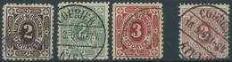 KIEL A 1-4 O, COURIER: 1895, 2 - 3 Pf. Große Eckkreuze, 4 Prachtwerte - Correos Privados & Locales