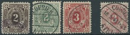 KIEL A 1-4 O, COURIER: 1895, 2 - 3 Pf. Große Eckkreuze, 4 Prachtwerte - Privatpost