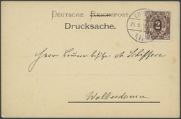 KIEL A 2 BRIEF, COURIER: 1895, 2 Pf. Große Eckkreuze Auf Drucksachenkarte (Erinnerung An Die Schiffer Kneipe), Pracht, R - Correos Privados & Locales