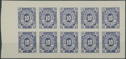 KIEL A 7Na **, COURIER: 1897, 10 Pf. Kleine Eckkreuze, Ungezähnter Nachdruck Im Postfrischen Kleinbogen (10), Pracht - Correos Privados & Locales