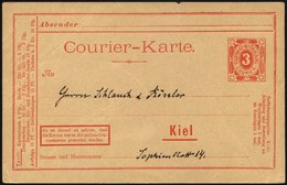 KIEL A P 8 BRIEF, COURIER: 1897, 3 Pf. Rot, Mit Rahmen, Ungebraucht, Beschriftet, Karte Feinst - Private & Lokale Post