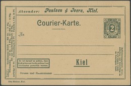 KIEL A P 12Z BRIEF, COURIER: 1898, 2 Pf. Grün Mit Rückseitigem Zudruck Kohlen-Offerte, Ungebraucht, Prachtkarte - Correos Privados & Locales