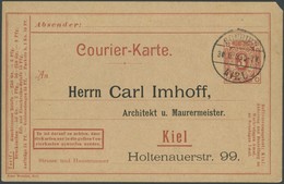 KIEL A P 16Z BRIEF, COURIER: 1898, 3 Pf. Rot Mit Zudruck Carl Imhoff, Stempel 30.6.98, Prachtkarte - Privatpost