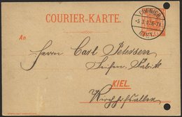 KIEL A P 27 BRIEF, COURIER: 1899, 3 Pf. Orange, Mit Druckvermerk, Mit Datumsbrückenstempel COURIER KIEL, Gelocht Sonst P - Privatpost