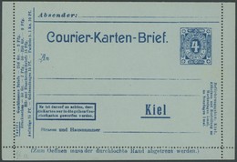 KIEL A K 4b BRIEF, COURIER: 1897, 4 Pf. Grüngraublau Kartenbrief, Ungebraucht, Pracht - Postes Privées & Locales