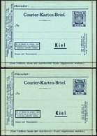 KIEL A K 5 BRIEF, COURIER: 1898, 4 Pf. Dunkelblau Kartenbrief, 2 Verschiedene Kartonfarben, Ungebraucht, Feinst/Pracht - Private & Local Mails