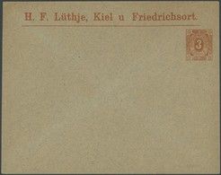 KIEL A PU 1b BRIEF, COURIER: 1899, Privatumschlag 3 Pf. Rot/bläulichgrau H.F. Lüthje, Ungebraucht, Pracht - Postes Privées & Locales