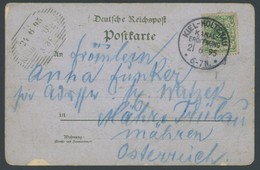 SST Bis 1918 02/2 BRIEF, KIEL-HOLTENAU, 21.6.1895, Auf Farbiger Ansichtskarte Mit 5 Pf. Grün Nach Österreich, Feinst (Be - Storia Postale