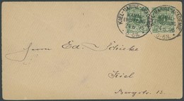 SST Bis 1918 02/3 BRIEF, KIEL-MARINE-AKADEMIE, KANALERÖFFNUNG, 24.6.1895, Auf Ortsbrief Mit Waagerechtem Paar 5 Pf. Grün - Storia Postale