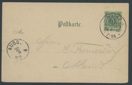 SST Bis 1918 01 BRIEF, MAINZ XI. D. BUNDESSCHIESSEN, 24.6.1894 (Letzttag), Auf Festtagskarte, Pracht - Brieven En Documenten