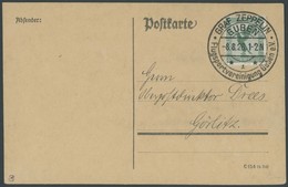 SST 1919-1932 GUBEN GRAF ZEPPELIN FLUGSPORTVEREINIGUNG, 8.8.1926, Leer Gestempelte Karte (mit Teil-Anschrift), Pracht - Briefe U. Dokumente