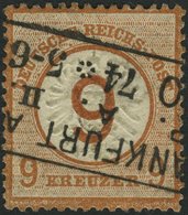 Dt. Reich 30 O, 1874, 9 Auf 9 Kr. Braunorange, R3 FRANKFURT A. M., Farbfrisch, Normale Zähnung, Pracht, Mi. 600.- - Usati