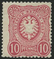 Dt. Reich 41a **, 1880, 10 Pf. Lebhaftkarmin, Postfrisch, üblich Gezähnt Pracht, Gepr. Jäschke-L., Mi. 120.- - Sonstige & Ohne Zuordnung