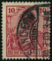 Dt. Reich 56b O, 1900, 10 Pf. Rotkarmin Reichspost, üblich Gezähnt Pracht, Gepr. Zenker, Mi. 100.- - Gebraucht