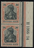 Dt. Reich 89Ix HAN **, 1905, 30 Pf. Rötlichorange/schwarz Auf Chromgelb Friedensdruck Im Senkrechten Paar Mit HAN H 1355 - Gebraucht