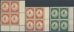 Dt. Reich I-III VB **, 1912, Flugpost Am Rhein Und Main In Randviererblocks, Prachtsatz, Mi. (920.-) - Used Stamps