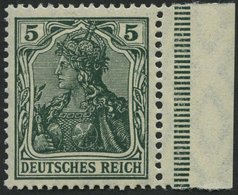 Dt. Reich 85IIe **, 1915, 5 Pf. Schwarzopalgrün Kriegsdruck, Pracht, Gepr. Zenker, Mi. 400.- - Gebruikt